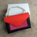Celine Pocket Handbag Seashell Nubuck Leather 175383 Black&Rose&Orange VS07272