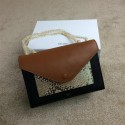 Celine Pocket Handbag Seashell Snake Leather 175383 Black&Green&Wheat VS05902