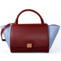 Celine Smooth Leather Trapeze Bag CL88037 Maroon&SkyBlue VS08172