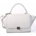 Celine Smooth Leather Trapeze Bag CL88037 White VS02696
