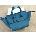 Celine Tie Nano Top Handle Bag Grainy Leather 98313 Blue VS03296