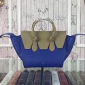 Celine Tie Nano Top Handle Bag Original Leather CT98313 Blue&Khaki VS04295