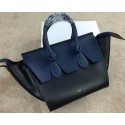 Celine Tie Nano Top Handle Bag Smooth Leather 98313 Royal&Black VS02362