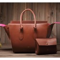 Celine Tie Nano Top Handle Bags Original Leather C3052 Wheat VS08160