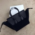 Celine Tie Nano Top Handle Bags Suede Leather C98313 Black VS06430