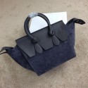 Celine Tie Nano Top Handle Bags Suede Leather C98313 Grey VS01820