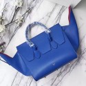 Celine Tie Top Handle Bag Blue Original Leather C010701 VS06559