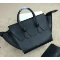 Celine Tie Top Handle Bag Grain Leather 98314 Black VS05733