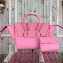 Celine Tie Top Handle Bags Original Leather CT98314 Pink VS04341