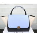 Celine Trapeze Bag Original Leather C3342 SkyBlue&Black&OffWhite VS04003