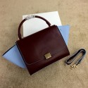 Celine Trapeze Bag Original Leather CL008 Burgundy&SkyBlue VS02160