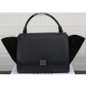 Celine Trapeze Bag Original Litchi Leather CT3342 Black VS00669
