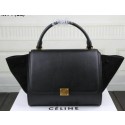 Celine Trapeze Bag Suede Leather C3342 Black VS05806