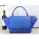 Celine Trapeze Bag Suede Leather C3342 Blue VS03265