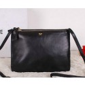 Celine Trio Calfskin Leather Shoulder Bag C27002 Black VS07383