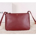 Celine Trio Calfskin Leather Shoulder Bag C27002 Burgundy VS06194