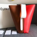 Celine Twisted Cabas Brown and Red Smooth Calfskin C14041 VS00054