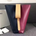 Celine Twisted Cabas Burgundy and Blue Smooth Calfskin 030403 VS05719