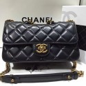 Chanel Black Quilted Calfskin Perfect Edge Bag Gold A14041 VS02054