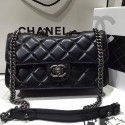 Chanel Black Quilted Calfskin Perfect Edge Bag Silver A14041 VS00923