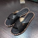 Chanel Calfskin Slides Mules Black CH073002 VS06479