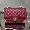 Chanel Calfskin Small Flap Bag Burgundy A98256 VS06927