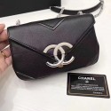 Chanel Grained Calfskin Chevron Flap Bag Black A93774 VS05263