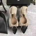 Chanel Grey Sheepskin Tieks Black Pointed Toe CH1120 VS07411