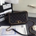 Chanel Lambskin and Metallic Calfskin Flap Bag Black A91836 VS07673