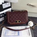 Chanel Lambskin and Metallic Calfskin Flap Bag Burgundy A91836 VS07985