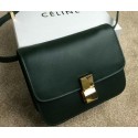 Cheap Celine Classic Box Small Flap Bag Original Leather C11042 Dark Green VS02630
