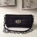 Cheap Copy Miu Miu Crystal Nappa Leather Shoulder Bag Black 5BD233 VS02411