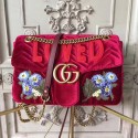 Cheap Gucci GG Marmont Embroidered Velvet Bag Red 443496 VS02800