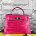 Cheap Hermes Kelly 32cm Tote Bag Rose Crocodile Leather K06221 VS06197