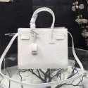 Cheap Imitation Large Saint Laurent Baby Sac De Jour Bag in White Croco Leather Y12131 VS07602