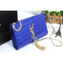 Cheap Knockoff YSL Monogramme Cross-body Shoulder Bag Croco Leather Y311218 Blue VS08289