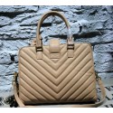 Cheap Saint Laurent Cabas Cannage Pattern Leather Top Handle Bag Y2764 Apricot VS05347