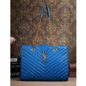 Cheap Saint Laurent Classic Monogramme Shopping Tote Bag Cannage Pattern Y5481 Blue VS05229