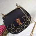 Chloe Drew Calf and Suede Shoulder Bag Black 151020 VS04808