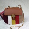 Chloe Drew Calf and Suede Shoulder Bag Tan 151010 VS05982