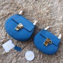 Chloe Drew Calf Leather Shoulder Bag Blue 151050 VS07592