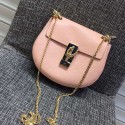 Chloe Drew Calfskin Shoulder Bag Cement Pink 181010 VS07249