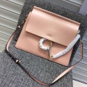 Chloe Faye Calfskin and Suede Shoulder Bag Cement Pink 181020 VS05472