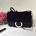 Chloe Faye Small Textured-leather Shoulder Bag Black 151090 VS06511