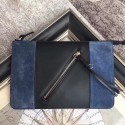 Chloe Grained Calfskin and Suede Myer Pouch Blue C230110 VS07681