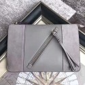 Chloe Grained Calfskin and Suede Myer Pouch Grey C230110 VS02607