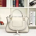 Chloe Marcie Medium Leather Satchel Bag Off-white 20716 VS08550