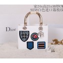 Christian Dior Badge Leather Small Lady Dior Bag CD9258 White VS07637
