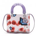 Christian Dior Butterfly Leather Mini Lady Dior Bag D6325 Lavender VS08517