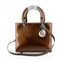 Christian Dior CD6325 Gold Patent Mini Lady Dior Bag Gold VS03580